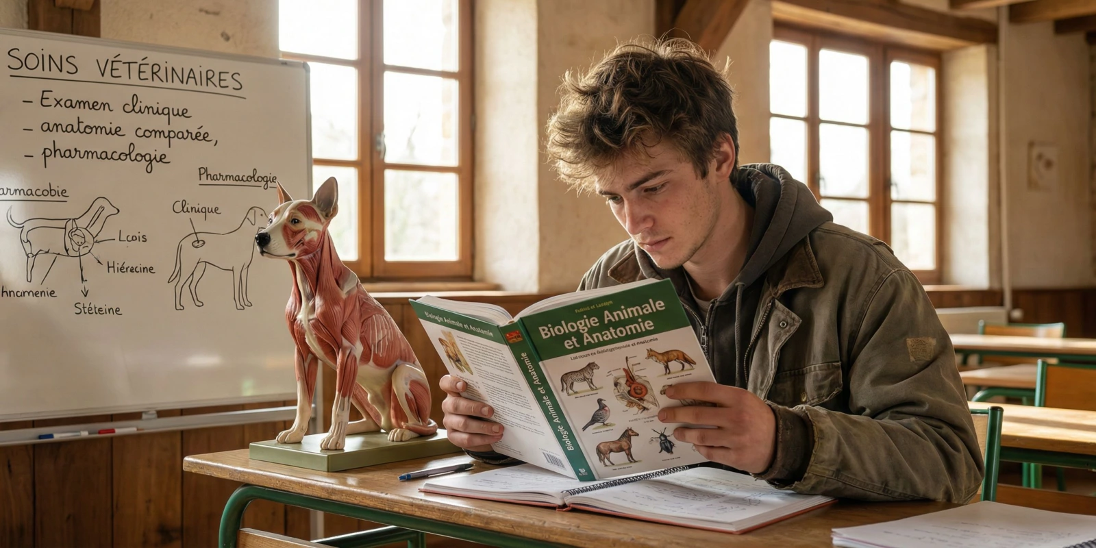 Devenir Vétérinaire avec un Bac STAV : Parcours, Prépas et Conseils Étudiant en Bac STAV en cours de biologie, première étape vers les études vétérinaires